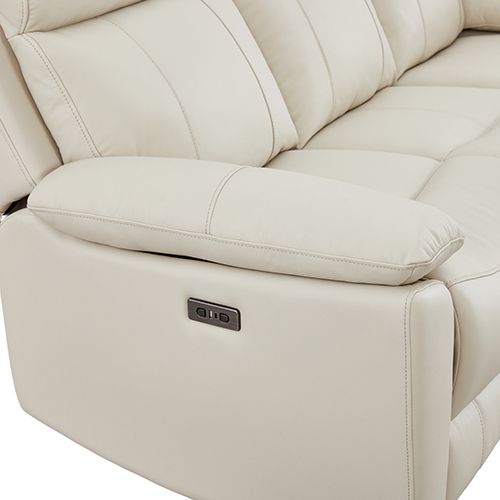 3 Seater Top Grain Leather Electric Recliner Sofa