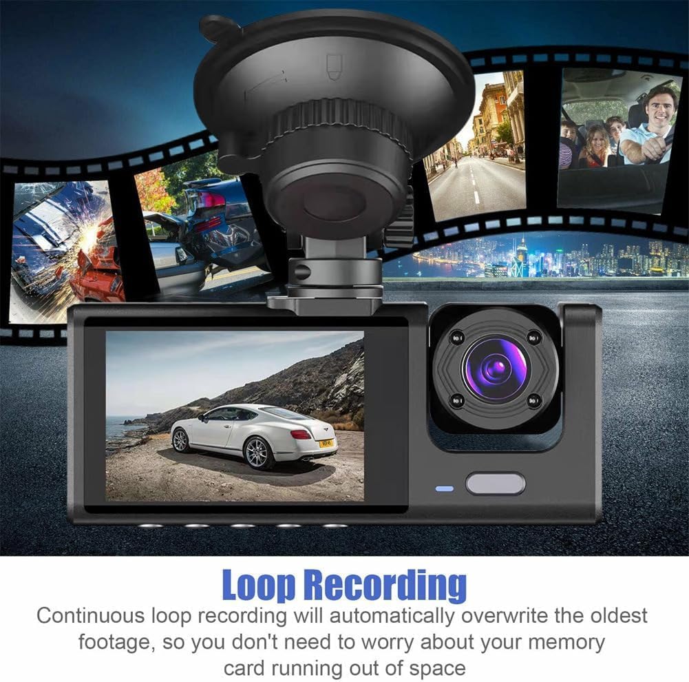 WIFI 3 Channels Dash Cam 1080P Full HD Car Dashcam Comes with Free 32GB Card – product photo 3