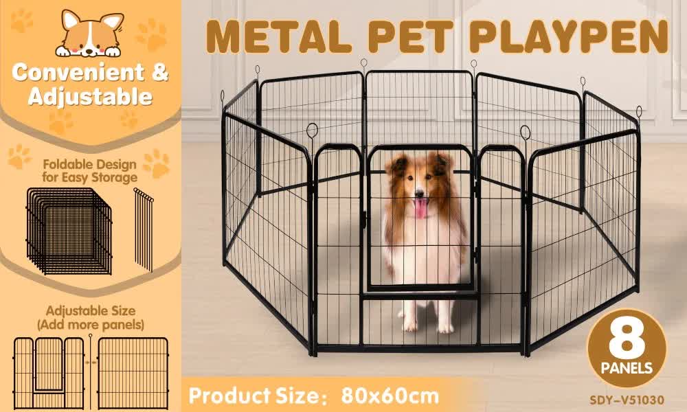 VaKa 24-inch Outdoor Steel Dog Playpen Set