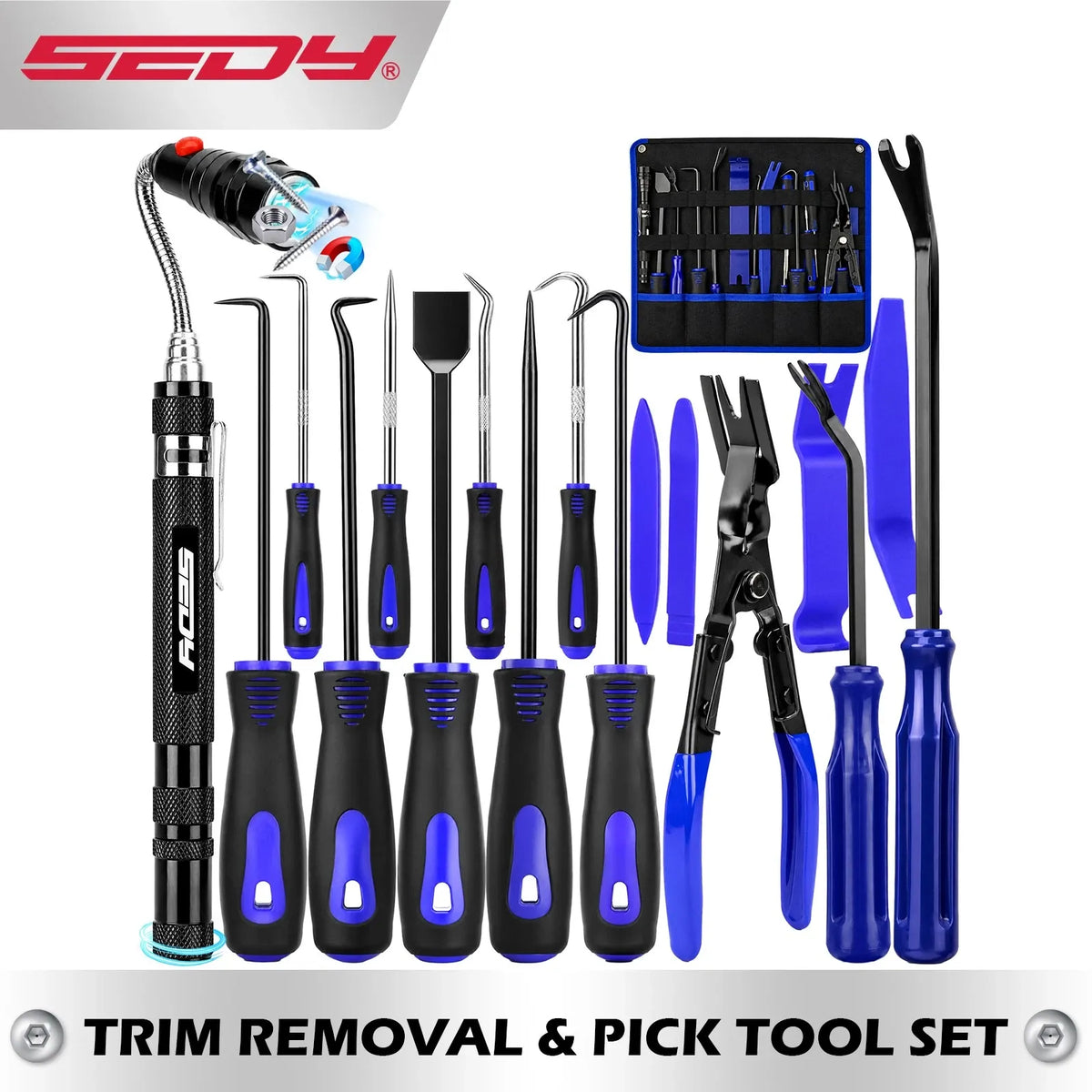 SEDY 18-Piece Automotive Trim Removal, Pick & Hook Tool Kit — product image 1 of 9