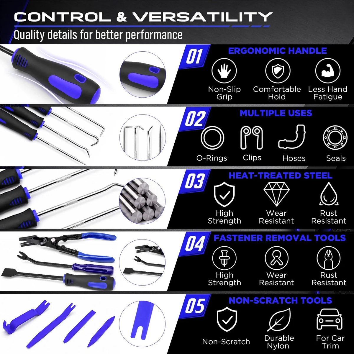 SEDY 18-Piece Automotive Trim Removal, Pick & Hook Tool Kit — product image 5 of 9