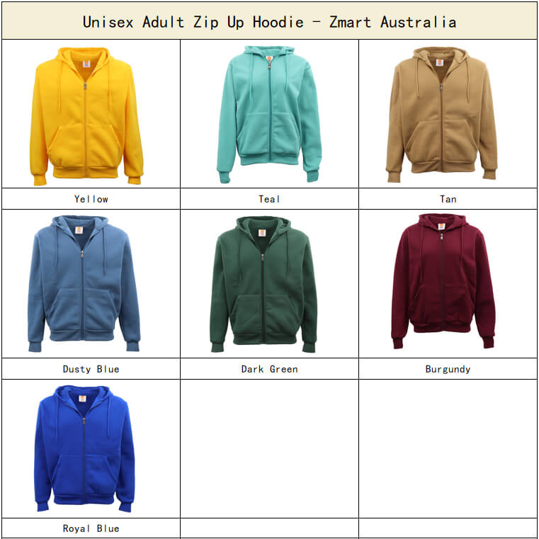 Adult Unisex Zip Plain Fleece Hoodie Hooded Jacket Mens Sweatshirt Jumper XS-8XL, Purple, S — product photo 4 of 5