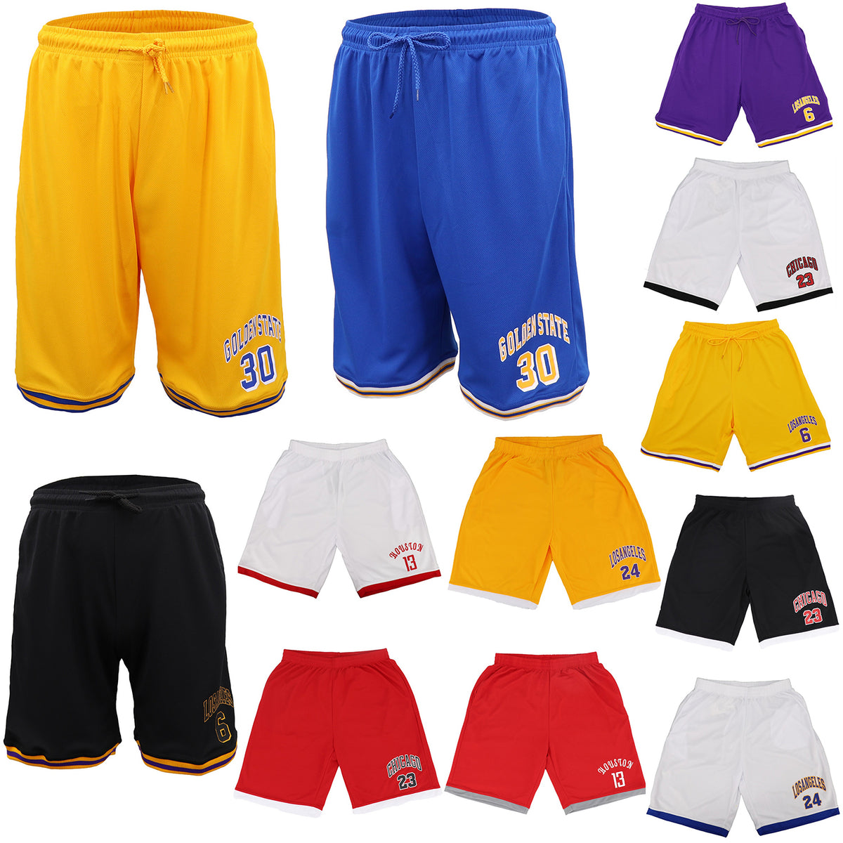Men's basketball-style sports shorts in Black - Los Angeles 24, size XL – product image 2 of 5