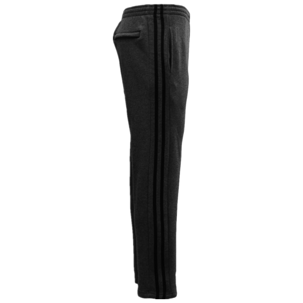 Men's fleece striped track pants in Charcoal w Black Stripes, size 5XL – product image 1 of 6