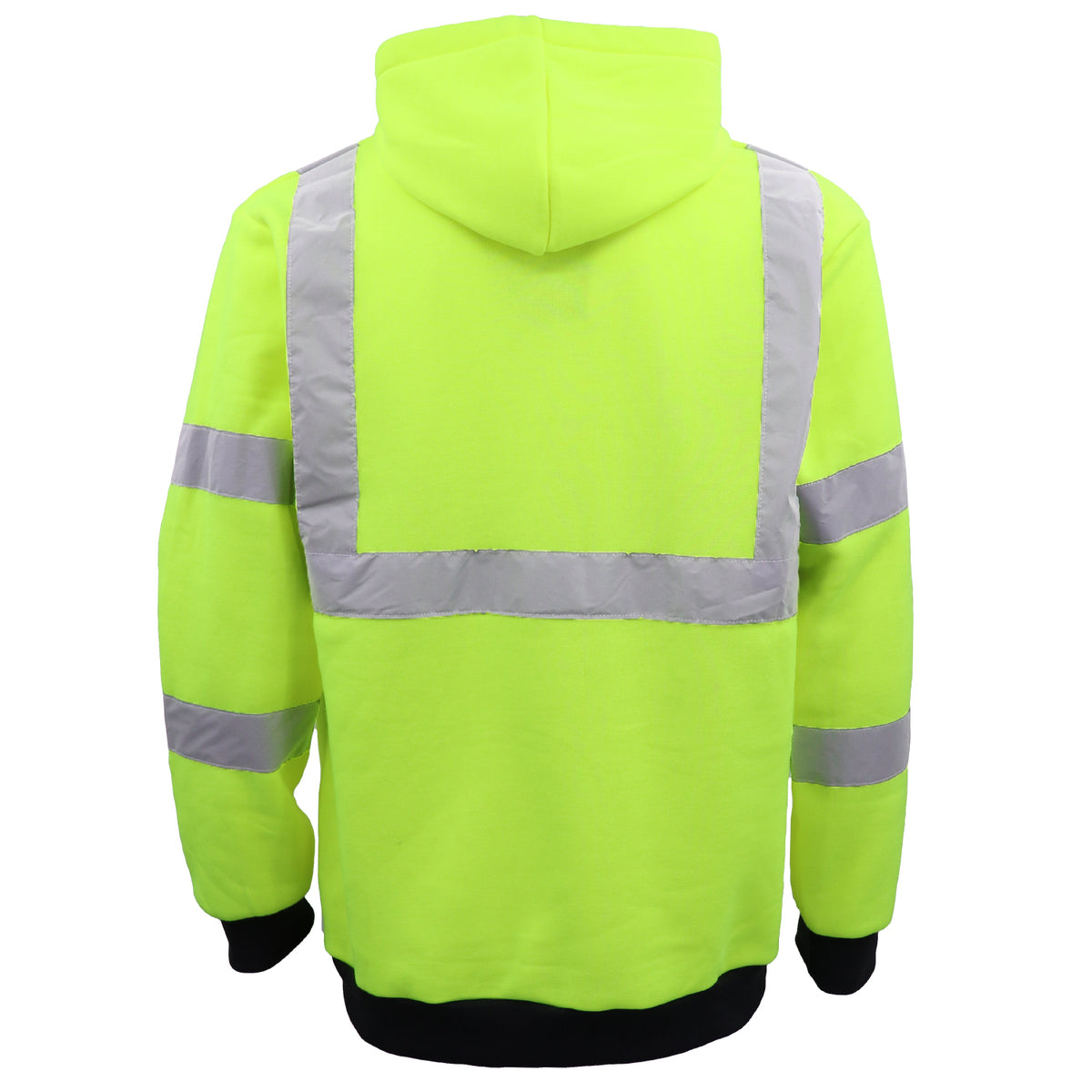 Hi-vis hooded fleece workwear jumper in Fluro Yellow, size XS – product image 2 of 10