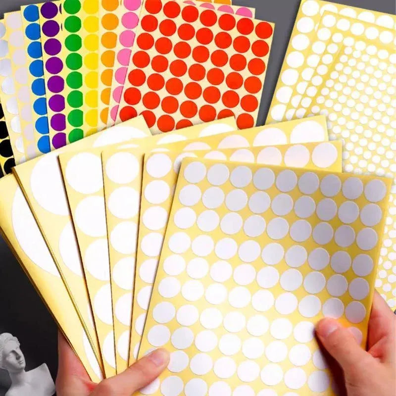 8/13/25/50mm Colour Sticker Dots Adhesive Round Labels Circular Scrapbooking Green - 13mm 132 Dots - 1 Sheet