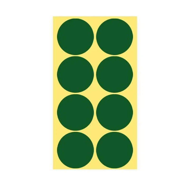 8/13/25/50mm Colour Sticker Dots Adhesive Round Labels Circular Scrapbooking Green - 50mm 8 Dots - 1 Sheet