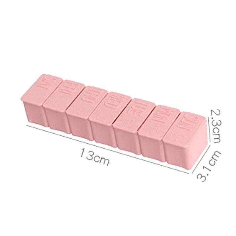 2X 7 Day Weekly Pill Box Medicine Tablet Organizer Dispenser Container Case - Pink