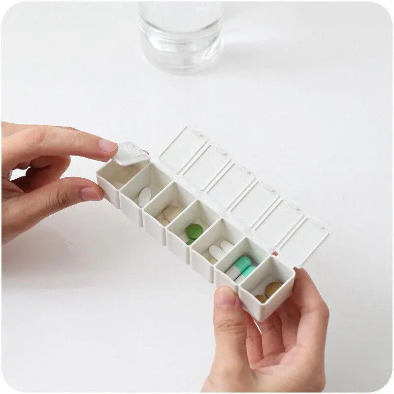 2X 7 Day Weekly Pill Box Medicine Tablet Organizer Dispenser Container Case - Pink