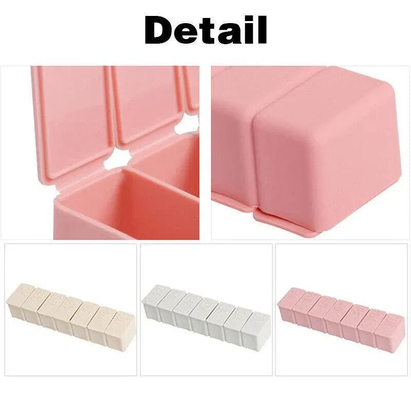 2X 7 Day Weekly Pill Box Medicine Tablet Organizer Dispenser Container Case - Pink
