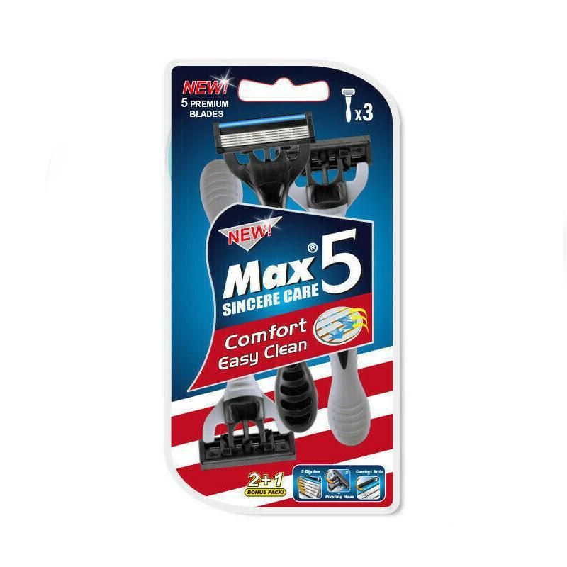 36Pcs Max 5 Blades Razor Shaving Shaver Trimmer Comfort Easy Clean Disposable