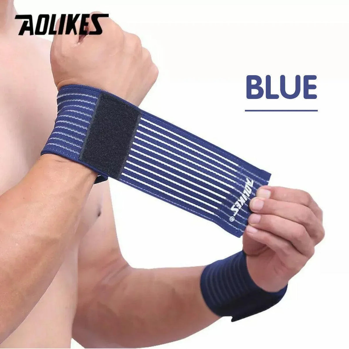 Aolikes Wrist Brace Elastic Bandage Support Sport Gym Wrap Fitness Wristband - Black