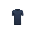 Heavy Cotton Short Sleeve T Shirt Plain Basic Tee Mens Top Dark Blue Size Large - M