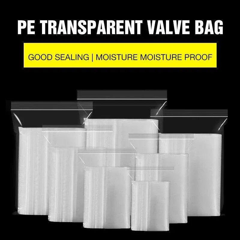 100PCS 100micron Bulk Clear Resealable PE Plastic Zip Bags - 11*16CM — product photo 3
