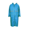 Hooded Waterproof Long Raincoat for Outdoor Work Lightweight 3XL Size - Blue