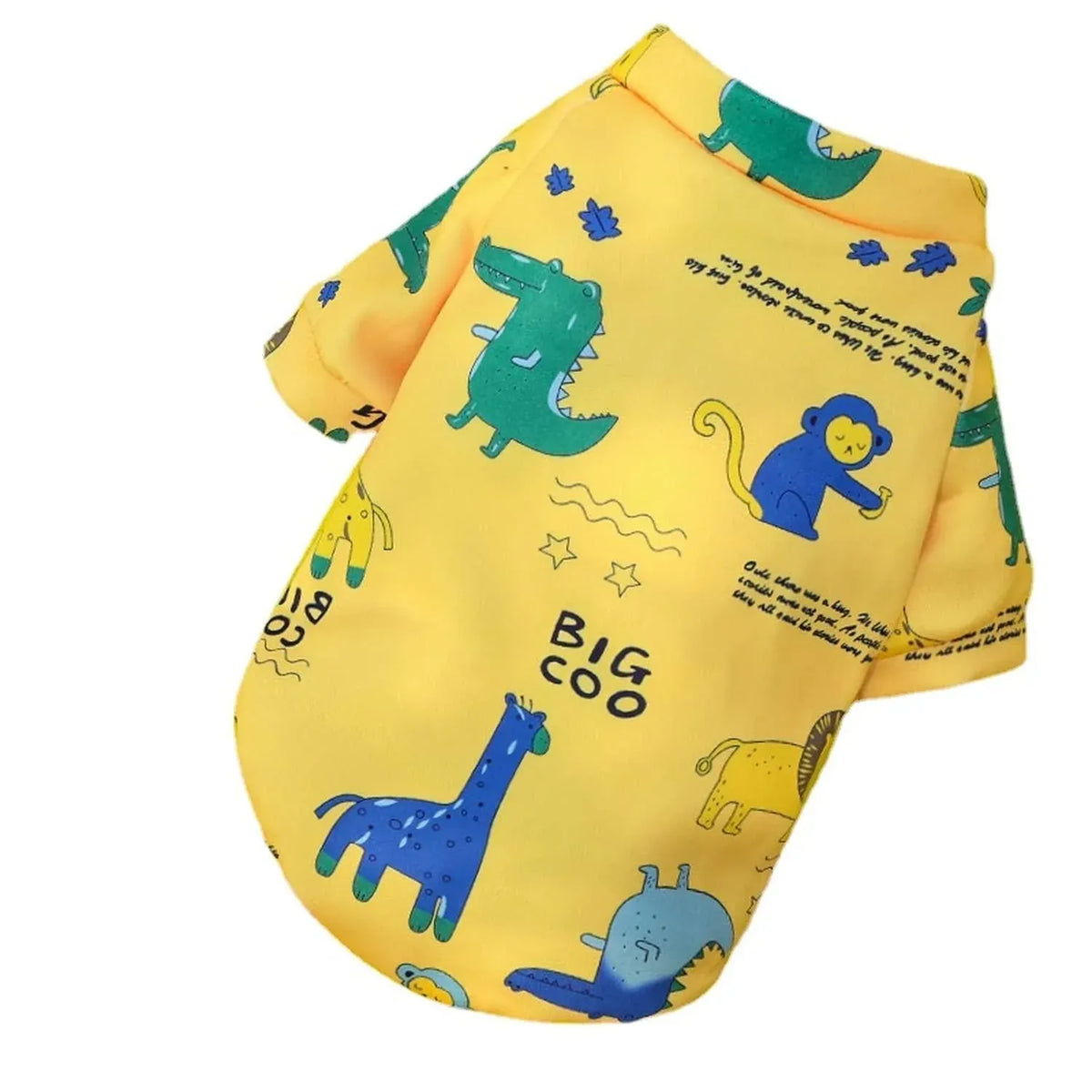 Plush Pet Winter Jumper - Large, Yellow Giraffe