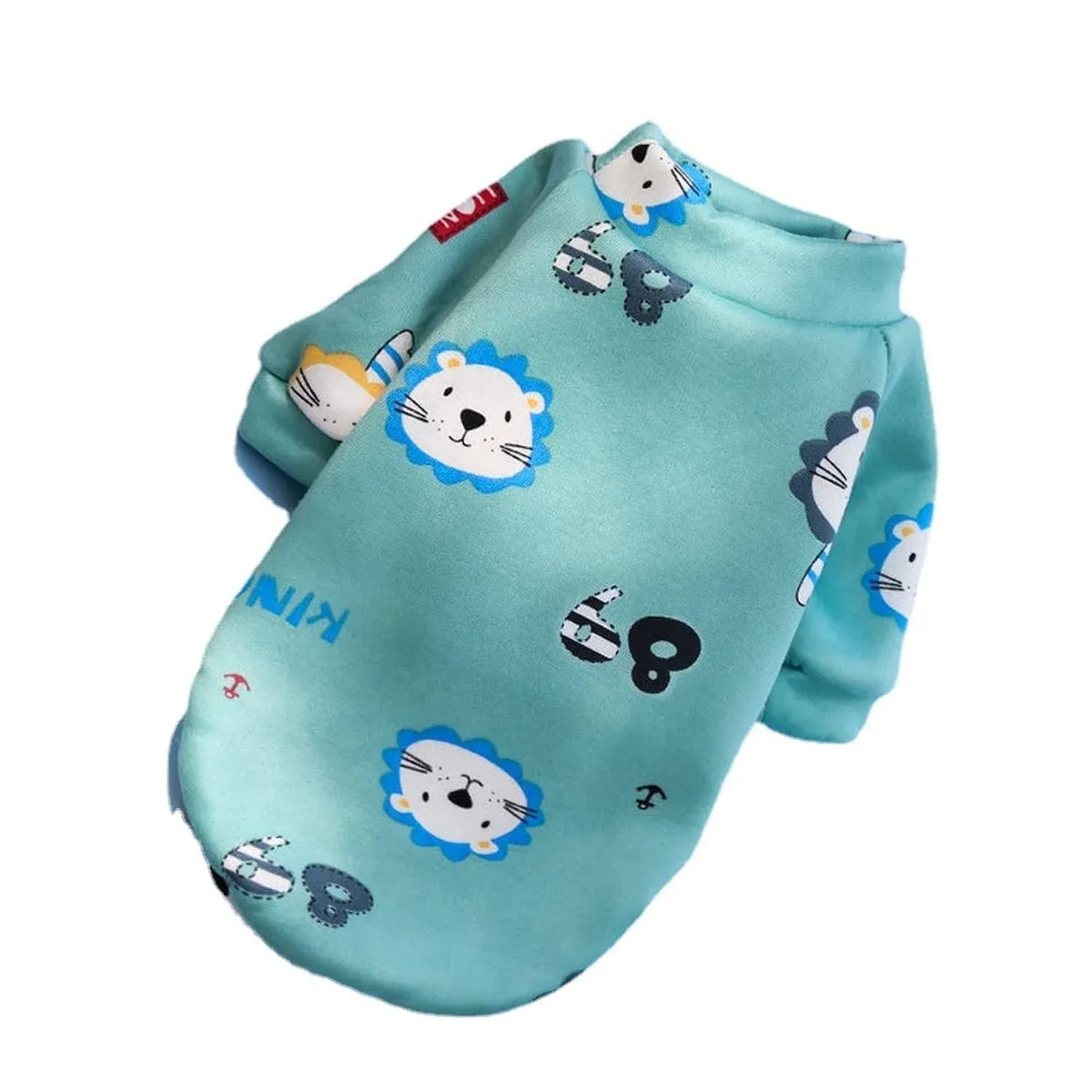 Plush Pet Winter Jumper - Large, Green Lion