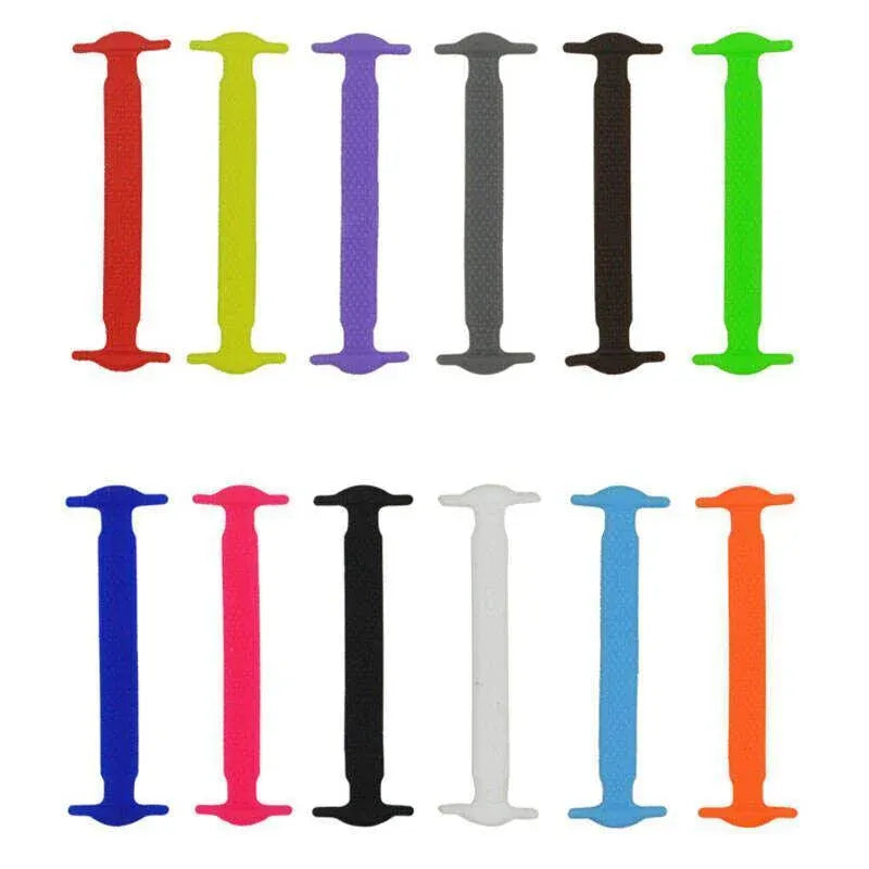 No Tie Elastic Silicone Shoe Laces 16PCS Shoelaces for Sneakers and Runners - Sky Blue 16PCS