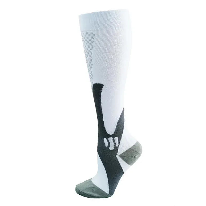 Copper Compression Socks for Running Travel Sports Anti Fatigue Support S/M Unisex - White