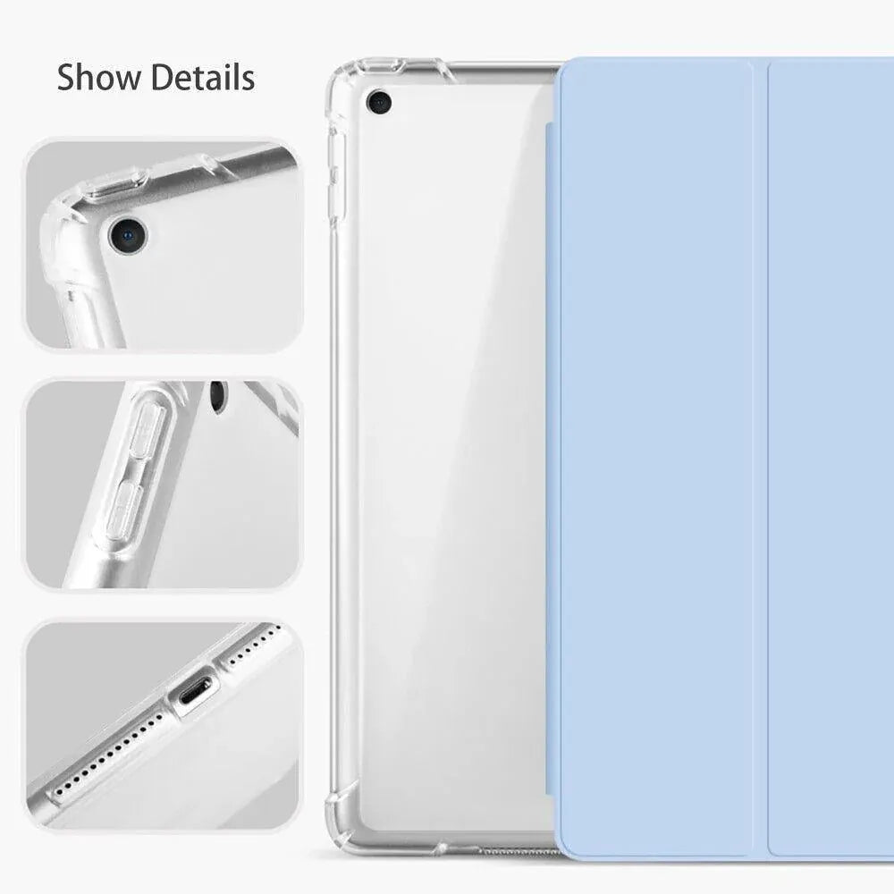 Shockproof Silicone iPad 2017 Case with Pencil Slot and Smart Cover – 6 Colour Options - Pink