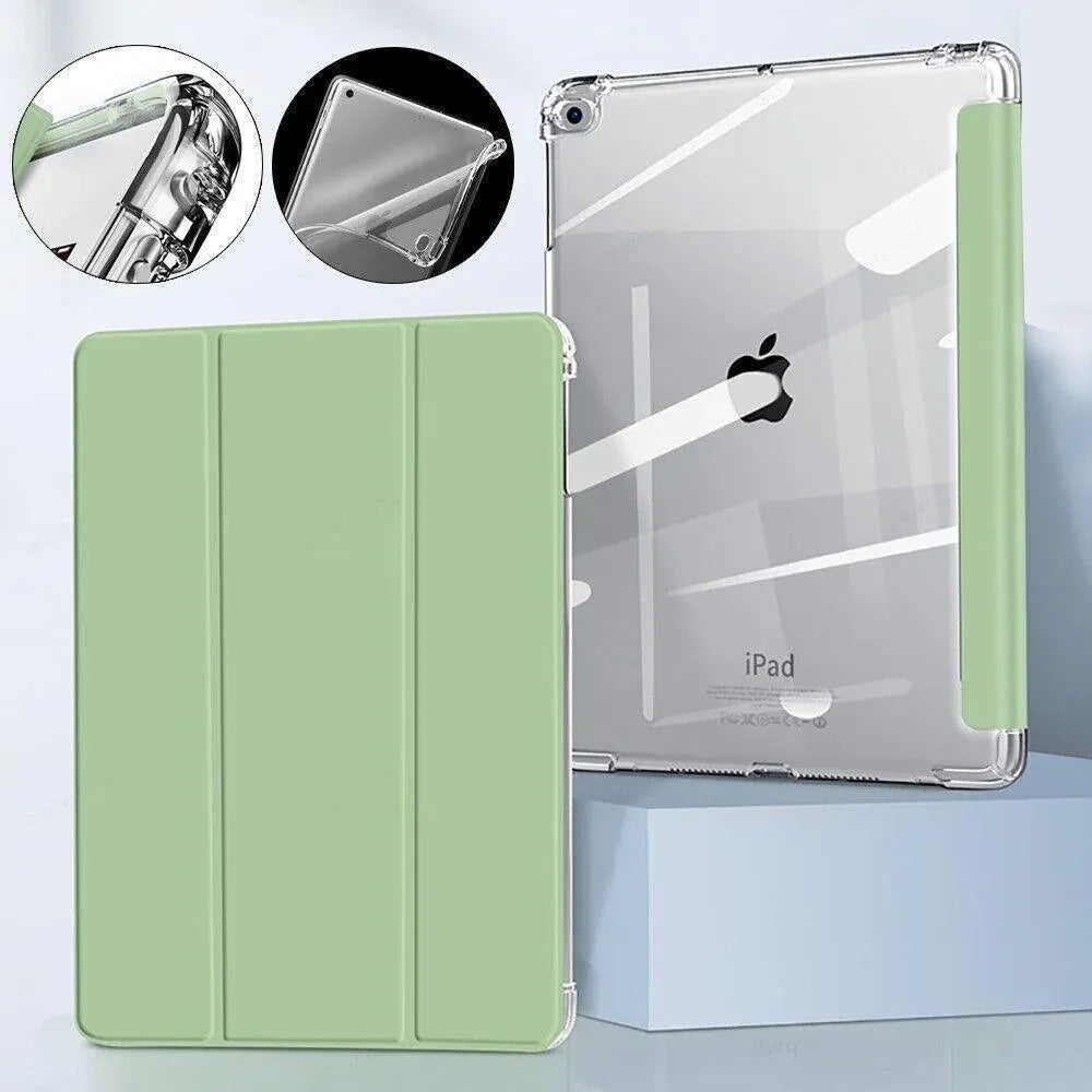 Shockproof Silicone iPad 2017 Case with Pencil Slot and Smart Cover – 6 Colour Options - Grey