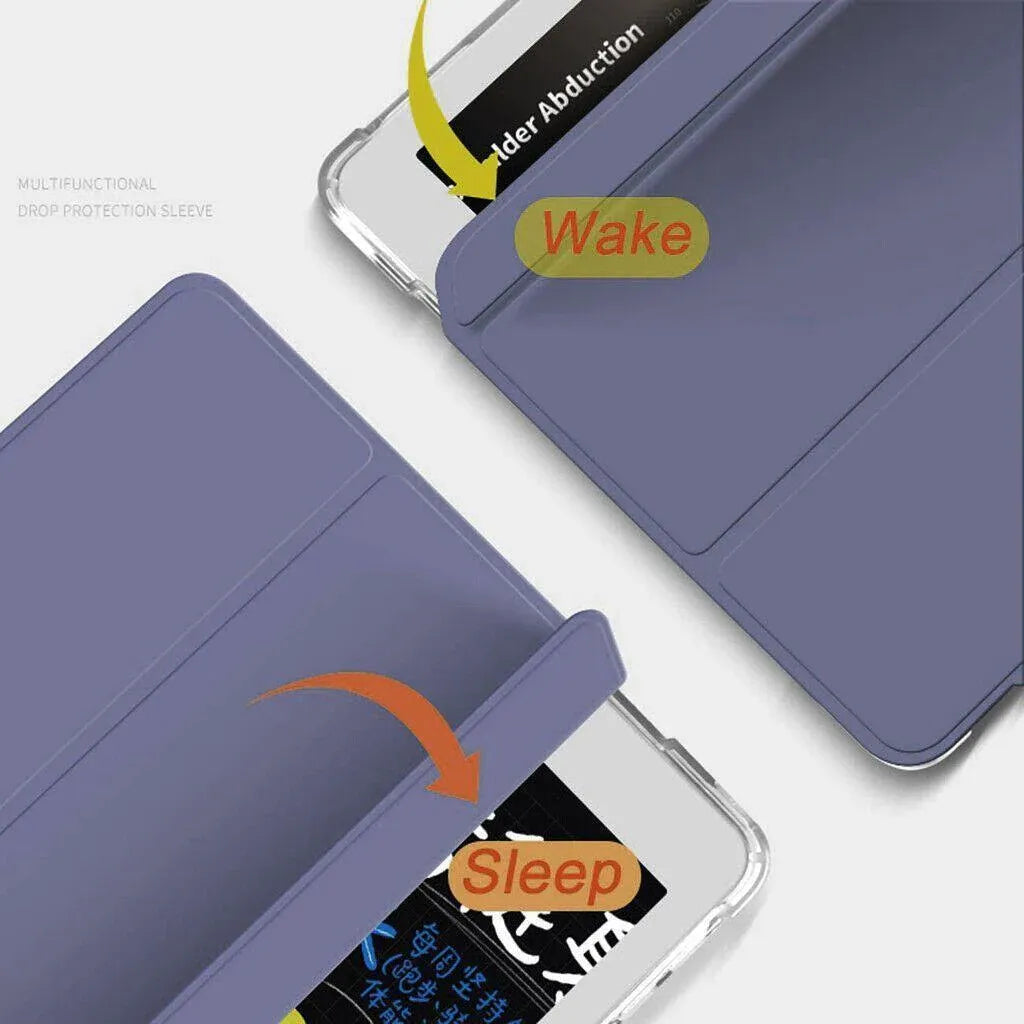 Shockproof Silicone iPad Air 3 Cover with Pencil Slot and Smart Wake - Lavender Grey