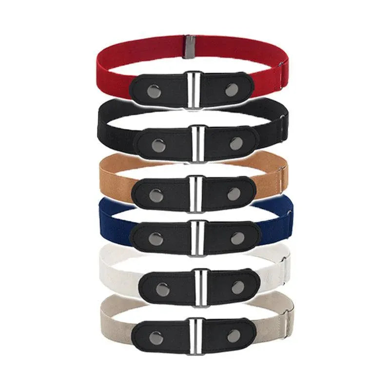 Buckle-Free Elastic Invisible Comfortable Womens No Bulge Hassle Belt For Jeans - Blue