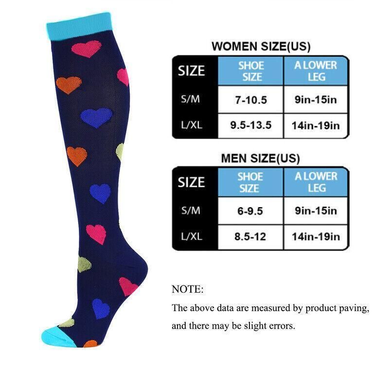 S/M Compression Socks – Colour Love Pattern, 20–30mmHg