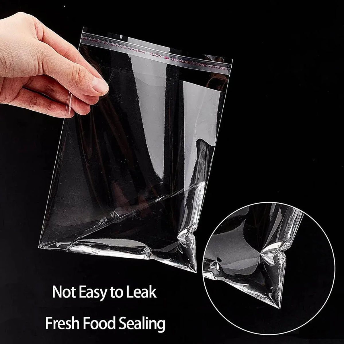 Multi-size Clear Self-Seal Cellophane Bags - Bulk Adhesive Opp - 20*30+4 — product photo 5