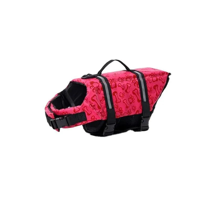 Dog Buoyancy Life Vest with Rescue Handle - Red, Medium