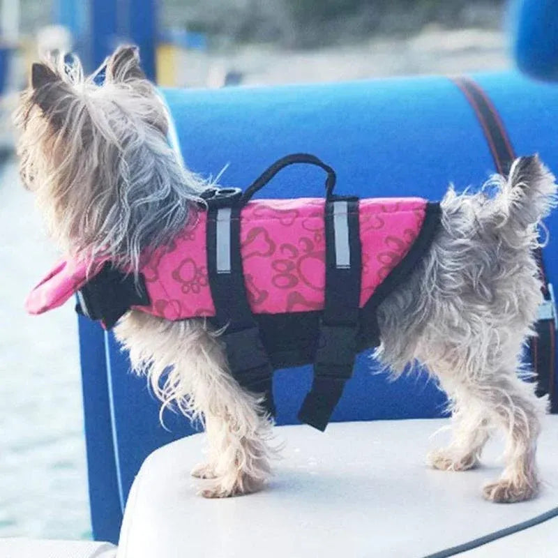 Dog Buoyancy Life Vest with Rescue Handle - Red, Medium