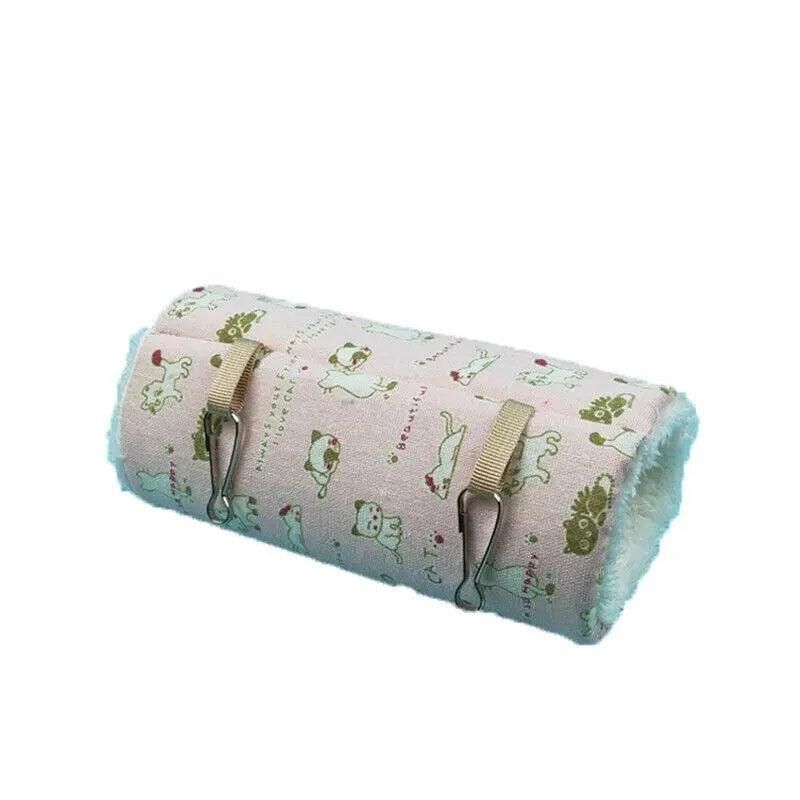 Hanging Small Pet Tunnel Hammock - Pink Cat Pattern