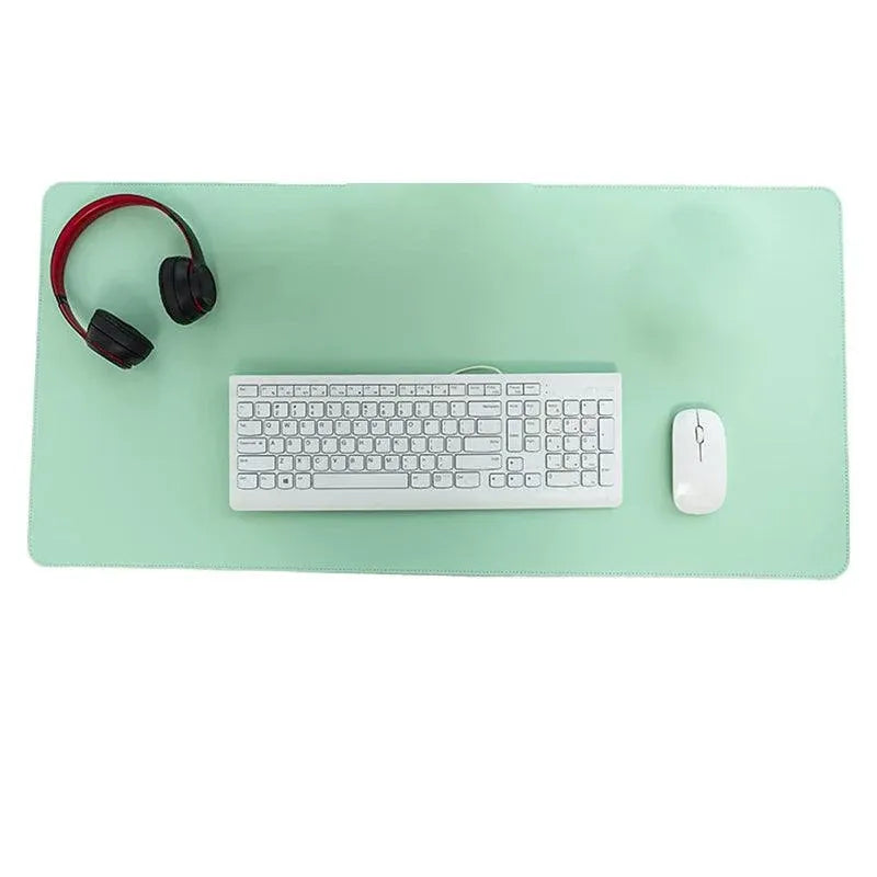 Large Leather Mouse Pad 80x40cm Desk Mat Gaming Extended Waterproof Anti Slip - Grey