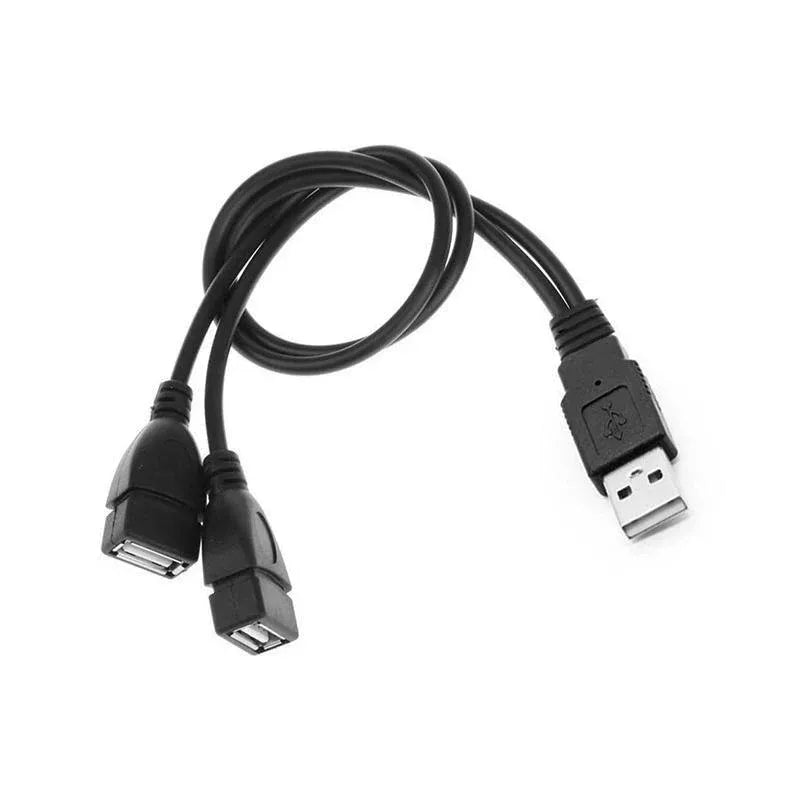 Double USB Extension A-Male to 2 A-Female Y Cable Cord Power Adapter Splitter
