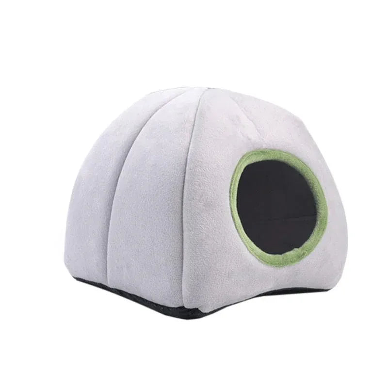 Soft Small Animal Tent & Hideout Bed - Grey-Pyramid