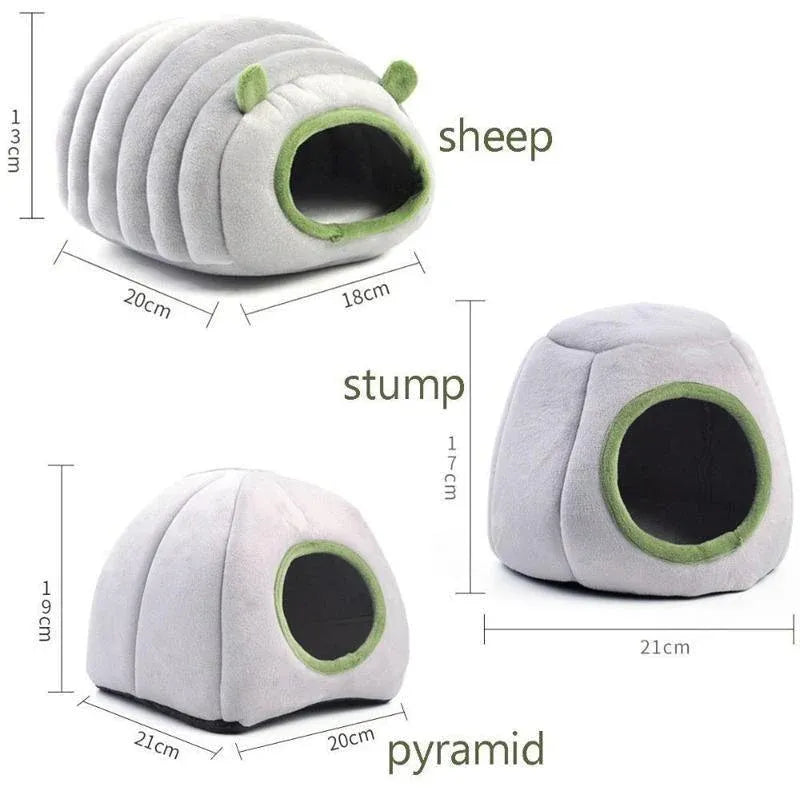 Soft Small Animal Tent & Hideout Bed - Grey-Pyramid