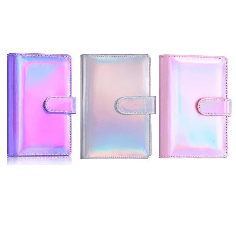 A6 Pu Leather Binder Pockets Cash Envelope Planner Notebooks - Pink+White — product photo 12