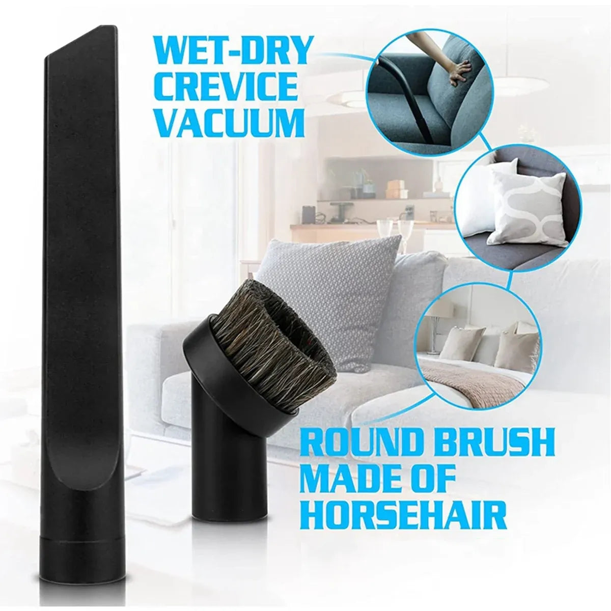 6-Piece Vacuum Cleaner Nozzle and Brush Attachment Set – 32 mm