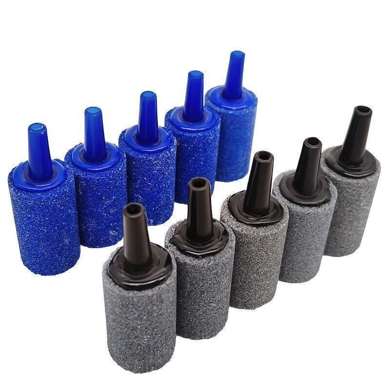 Aquarium Air Stone Bubble Diffusers, 10-Pack - Black