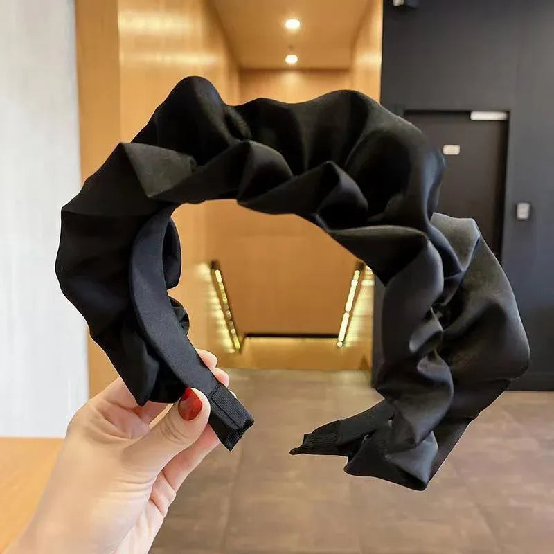 Casual Women Soft Hairband Wide Side Headband Hair Hoop Fashion Accessories - Black