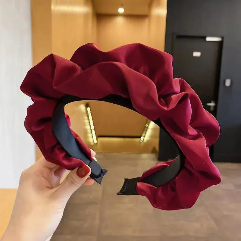 Casual Women Soft Hairband Wide Side Headband Hair Hoop Fashion Accessories - Red