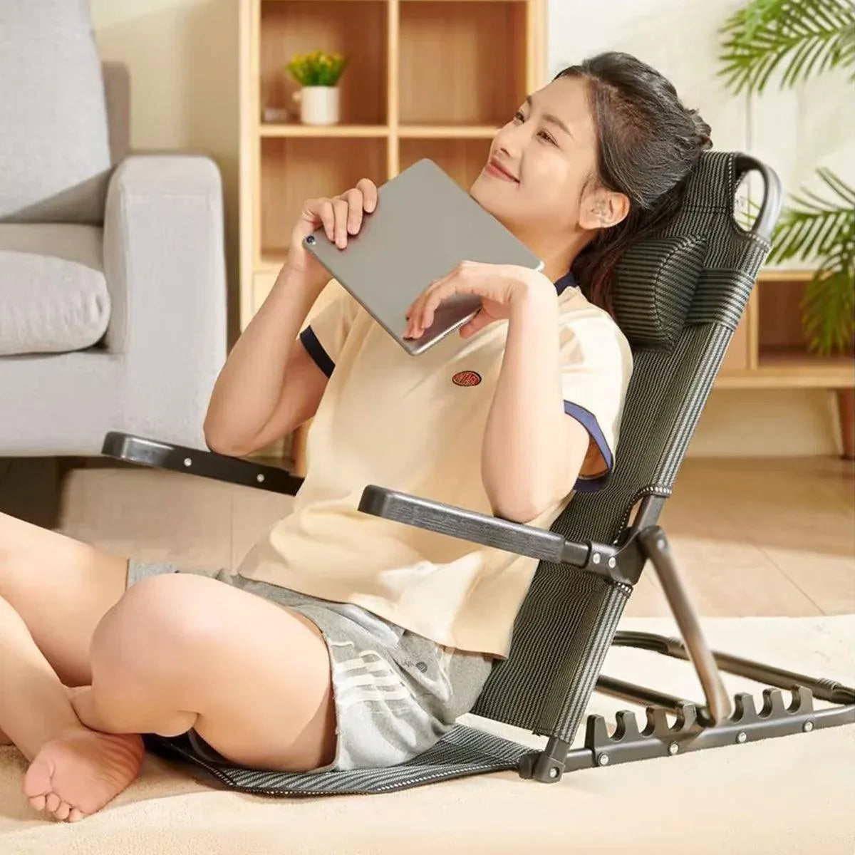 Adjustable Backrest Folding Bed Sit up Rest with Armrest 40-90 Degree Angle