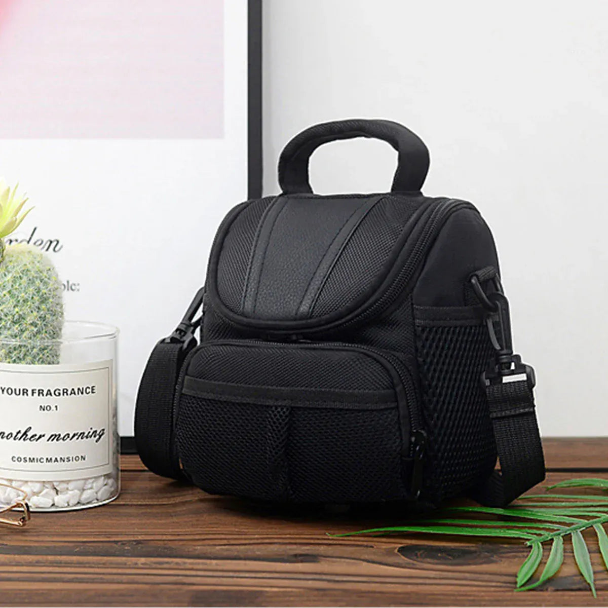 Shoulder Camera Bag Durable with Multi-Compartment for DSLR SLR Use 14x12x17cm