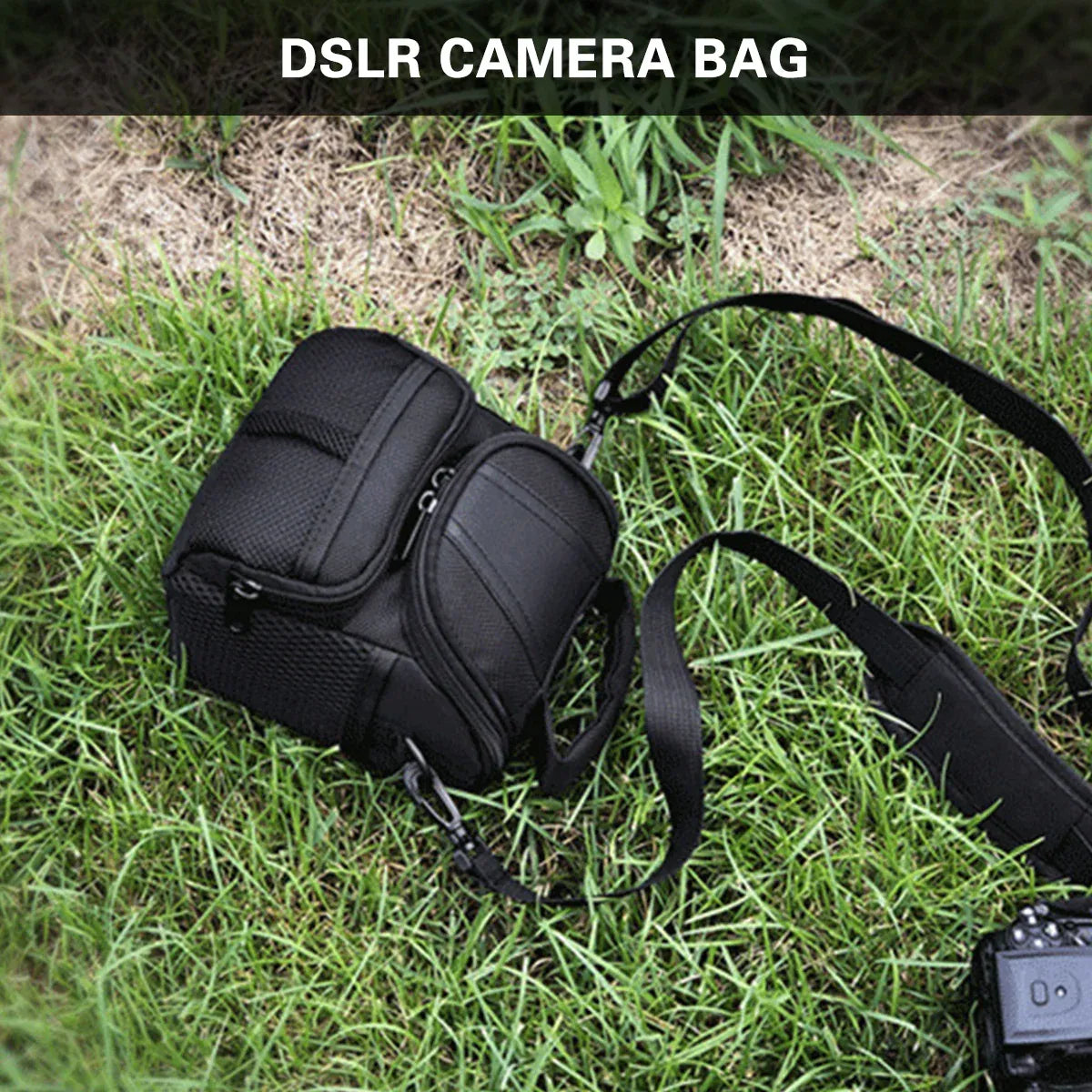 Shoulder Camera Bag Durable with Multi-Compartment for DSLR SLR Use 14x12x17cm