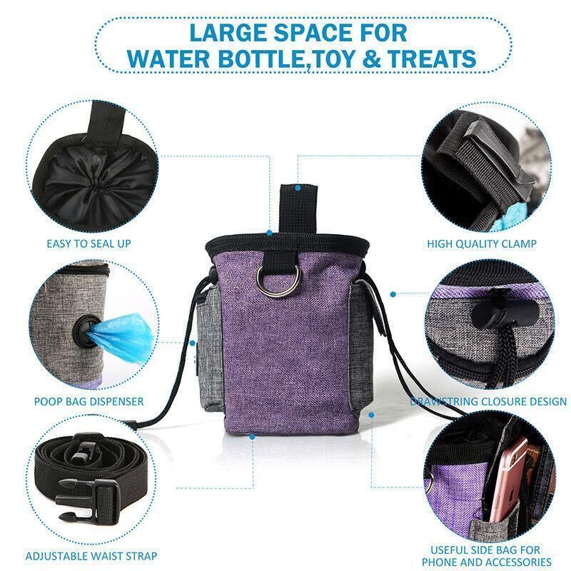 Dog Training Treat & Waste Bag Pouch - Brown
