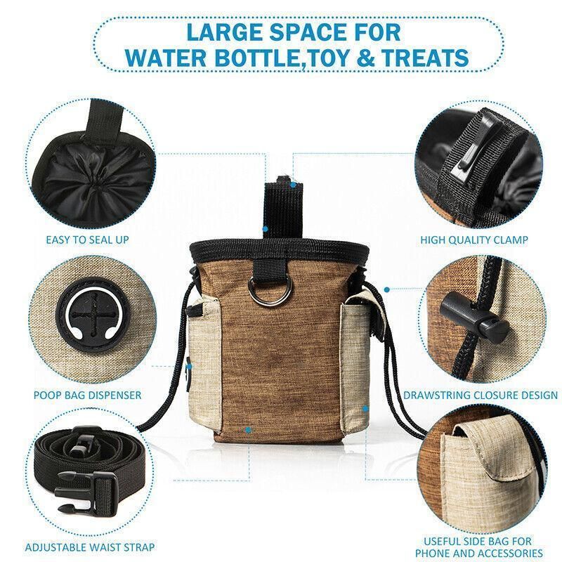 Dog Training Treat & Waste Bag Pouch - Brown
