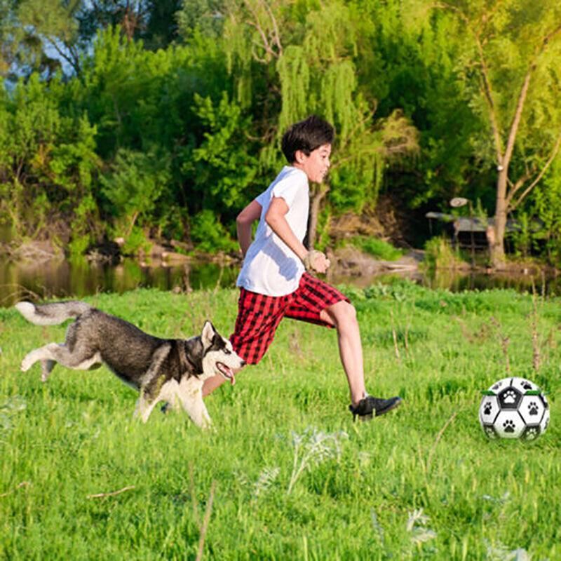 Inflatable Dog Football with Grab Tabs, 15 cm, Pump Included