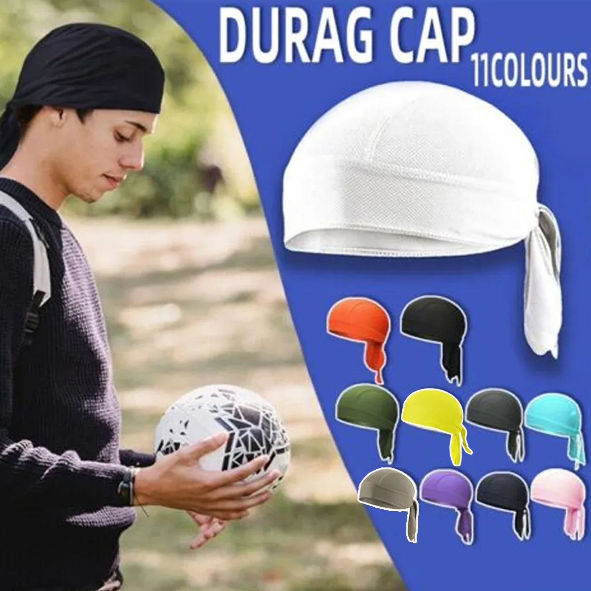 Durag Bandanna Cap Cycling Head Wraps Skull Cap Scarves Caps Motorcycle Sports - Purple