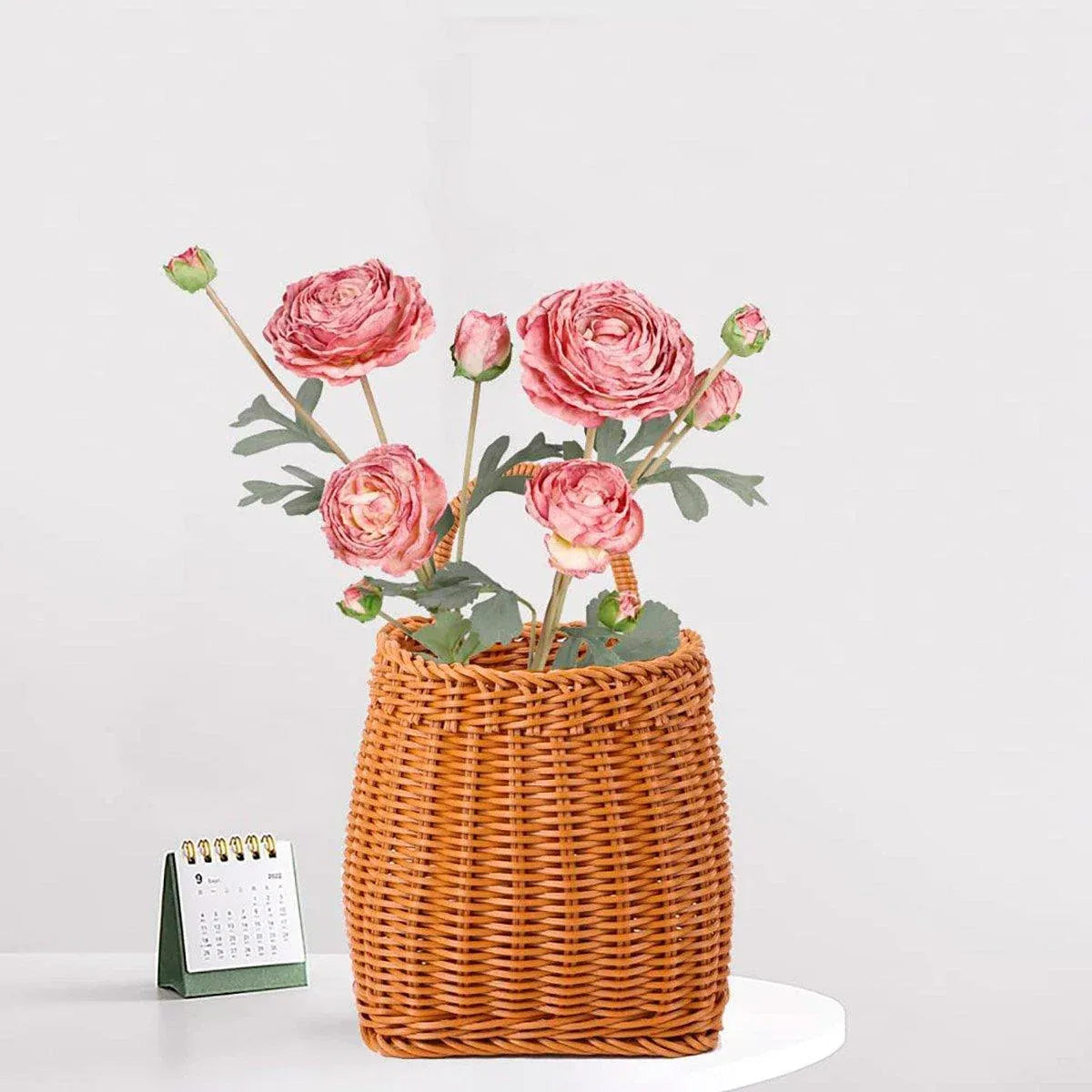 Vintage Hanging Simulated-Rattan Storage Basket – Natural Brown, 15 cm — product image 5 of 13