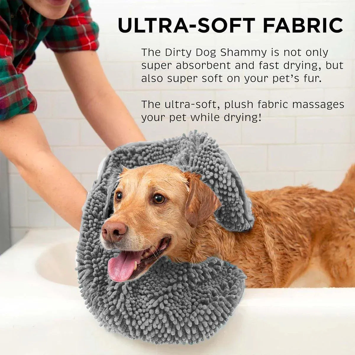 Microfibre Pet Bath Drying Towel – Coffee